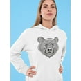 thumbnail image 2 of Ethnic Black And White Bear Hoodie Women -Image by Shutterstock, Female Large, 2 of 4