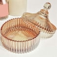 thumbnail image 3 of Decorative Glass Jars with Lid Crystal Glass Storage Bowl with Lid Qtip Holder Vanity Canister Jar, 3 of 5