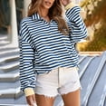 thumbnail image 6 of Mifsaly Quarter Zip Sweatshirt Women Striped Lapel Long Sleeve Oversized Sweatshirts Sport Y2K Fashion Pullover Tops 2025 Fall Winter Clothing, 6 of 6