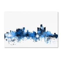 Trademark Fine Art "Detroit Michigan Skyline II" Canvas Art by Michael Tompsett