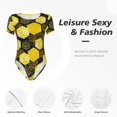thumbnail image 6 of Naloa Geometric Pattern with Bee Women's Short-Sleeved Onesie, One-Piece Swimsuit for Parties, dates, clubs - Large, 6 of 9
