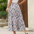 thumbnail image 7 of Long Skirts for Women Boho High Waist Printed Maxi Skirt Summer Casual Flowy Swing Pleated Skirts, 7 of 7