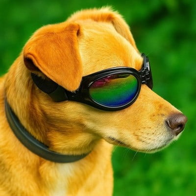 Skruffies Love Dog Goggles with UV Protection and Adjustable Strap, Small to Medium Breeds