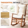 thumbnail image 4 of ROFIEJOX 2-Piece Rocking Chair Cushion Set, Chenille Back and Seat Cushions with Non-Slip Bottom and 6 Ties, 28.4" x 19" Back, 19" x 19" Seat, Beige, 4 of 7