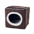 thumbnail image 2 of Petmaker Cozy Cave Cama para mascotas en forma de cubo cerrado, café oscuro, 2 of 2