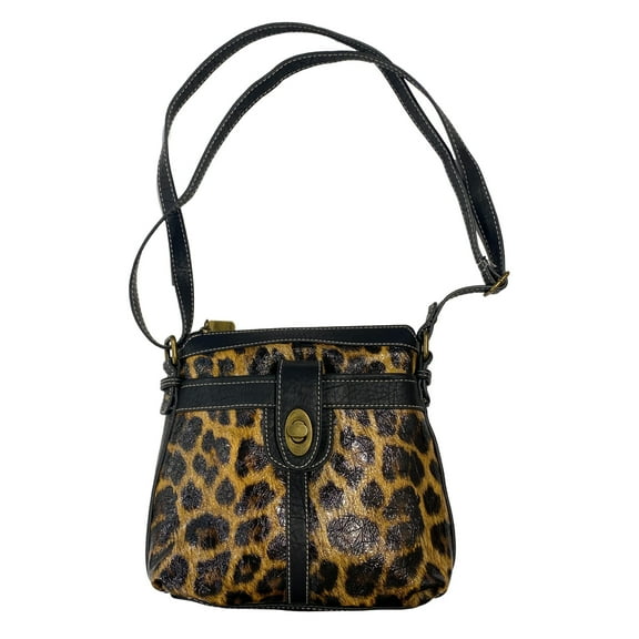 B.O.C Born Concept Womens Brown & Black Cheetah Print Crossbody Purse Handbag