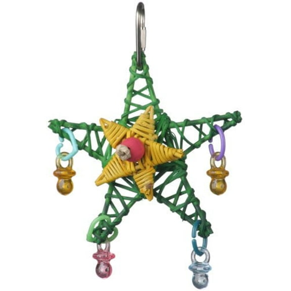 Super Bird Creations SB586 XMAS Vine Star Bird Toy, Small Bird Size, 4.5" x 3"