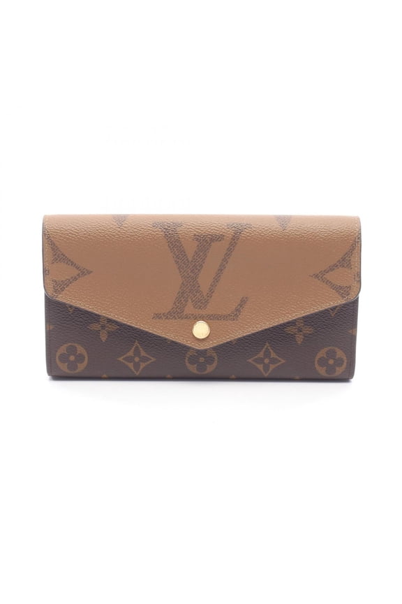 Pre-Owned Louis Vuitton Portefeuille Sarah Bi-fold Long Wallet, Coated Canvas, Monogram Giant...