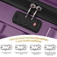 thumbnail image 2 of COBIZI 3-Piece Luggage Set-20" Carry-On with Spinner Wheels&TSA Lock ,Lightweight Hardside Travel Set for Business & Vacation,Purple, 2 of 10