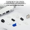 thumbnail image 4 of Uxcell 0.5 Inch USB Type A Dust Plug, 20 Pcs Anti Dust Plug Cover Silicone Charging Port Cover Female End for Port Device, White, 4 of 6