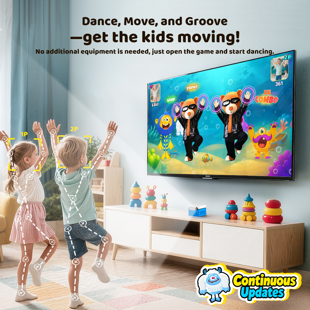 KINHANK MotionX Video Game Consoles with 40+ Games for Kids & Families,Continuous updates,Plug & Play,Indoor Active Play System