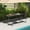 Black, variant on Costway Folding Picnic Table with 2 Benches All Weather Wood-like Tabletop Umbrella Hole Grey