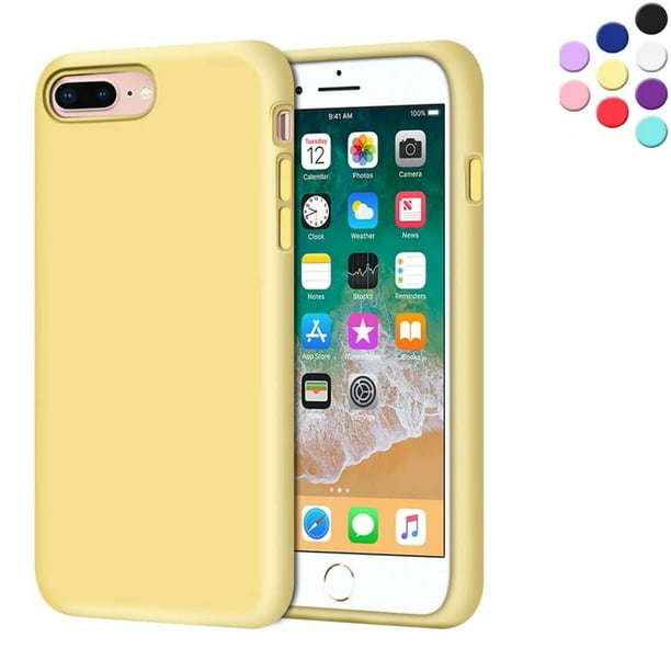 Entronix Funda de Silicona para iPhone 7 Plus/8 Plus, Suave Al Tacto, Antiarañazos y Antigolpes, Color Amarillo
