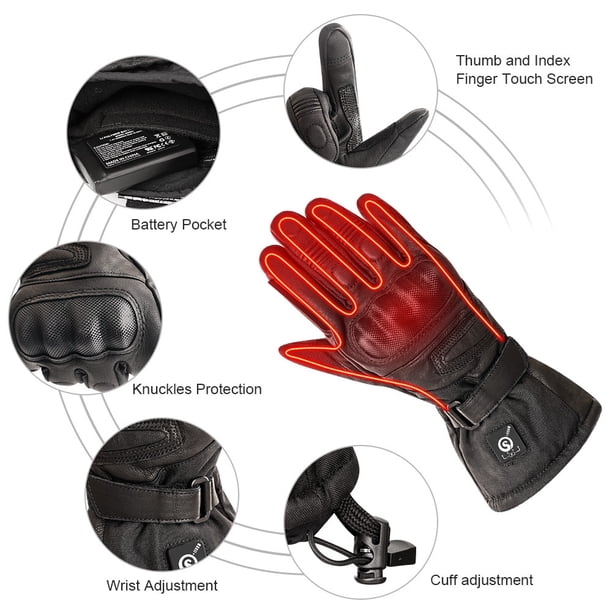 Gants Chauffants Électriques 3.7V – 3 Niveaux De Chaleur (45°C Max), Tactile, Imperméables – Pour Ski, Rando, Pêche, Moto
