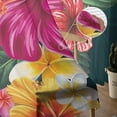 thumbnail image 6 of Green Plant Red Hibiscus Printed Curtains Drape Sheer Tulle Home ration Living Room Bedroom Cortinas Chiffon Window Curtains, 6 of 7