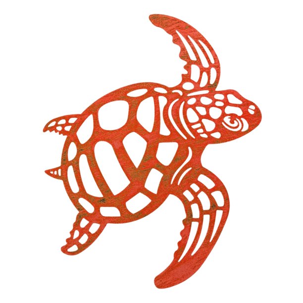Decoración de pared de tortugas marinas abiertas de hierro, multifuncional, 116 x 116 pulgadas Estilo D