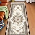 thumbnail image 3 of Beige Blue Medallion Hallway Runner Rug, Traditional French Country Long Floor Mat, Non-Slip Washable Vintage Ornate Rug for Entryway Kitchen, 3 of 9