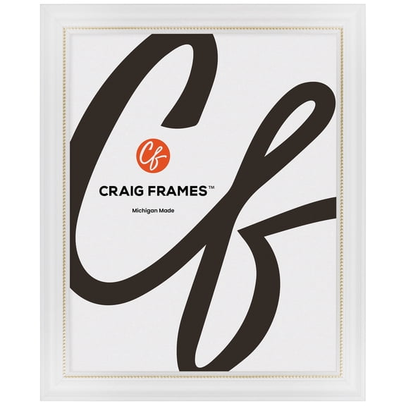 Craig Frames 314WG, Ornate White and Gold Picture Frame, 18 x 24 Inch