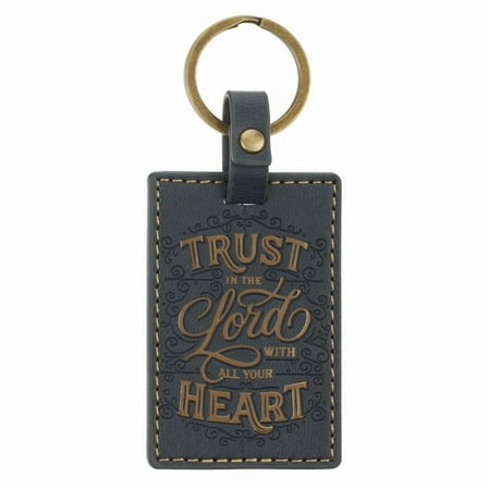 Christian Art Gifts Quality Vegan Leather Split Metal Inspirational Scripture Keychain for Men & Women: Trust in the, (Hardcover)