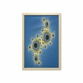 thumbnail image 1 of Fractal Wall Art with Frame, Floral Spiral Unusual Contemporary Pattern with Rotary Display, Printed Fabric Poster for Bathroom Living Room, 23" x 35", Yellow Violet Blue, by Ambesonne, 1 of 2