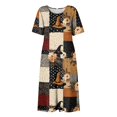 thumbnail image 5 of Women's Halloween Themed Casual Dress, Round Neck with Pockets Style , Everyday Outings, Halloween Print Casual Dress for Ladies Black L, 5 of 6