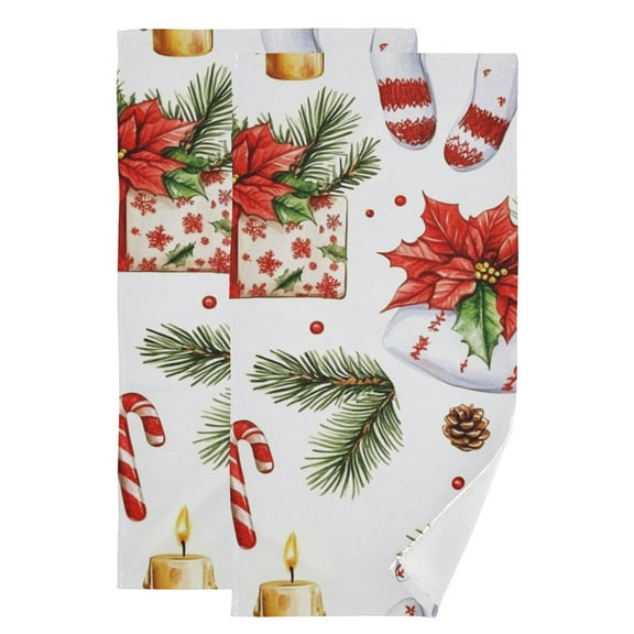 Christmas Gifts Hand Towel Absorbent Bath Towels for Bathroom Sports Gym(28.3" X 14.4") Set of 2