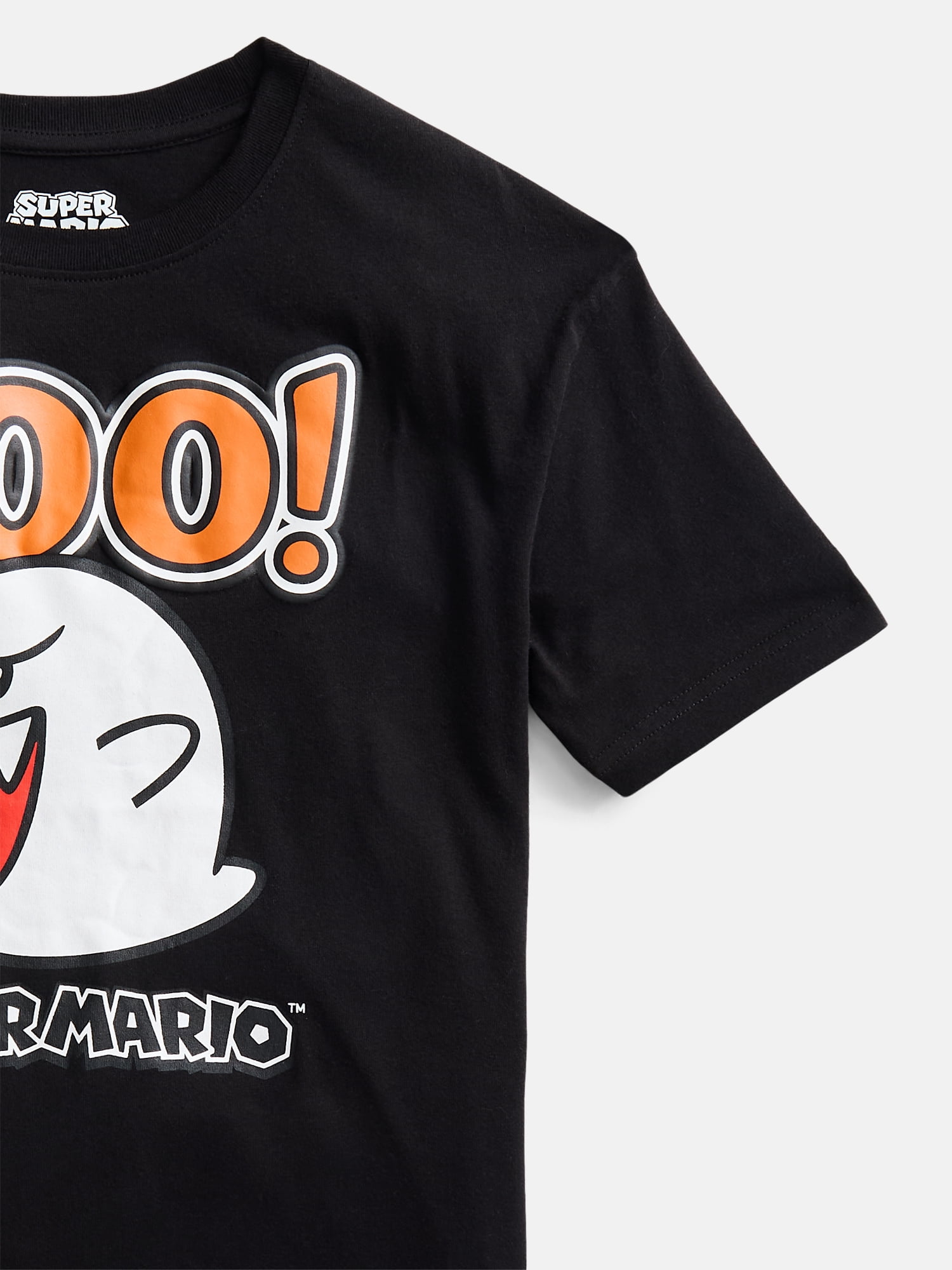 Super Mario Boo Ghost Little Boys and Big Boys Halloween Graphic Tee, Sizes 4-18