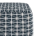 thumbnail image 2 of Simpli Home Simpli Home Noreen Boho Square Pouf in Dark Blue and White Handloom Woven Pattern, 2 of 5