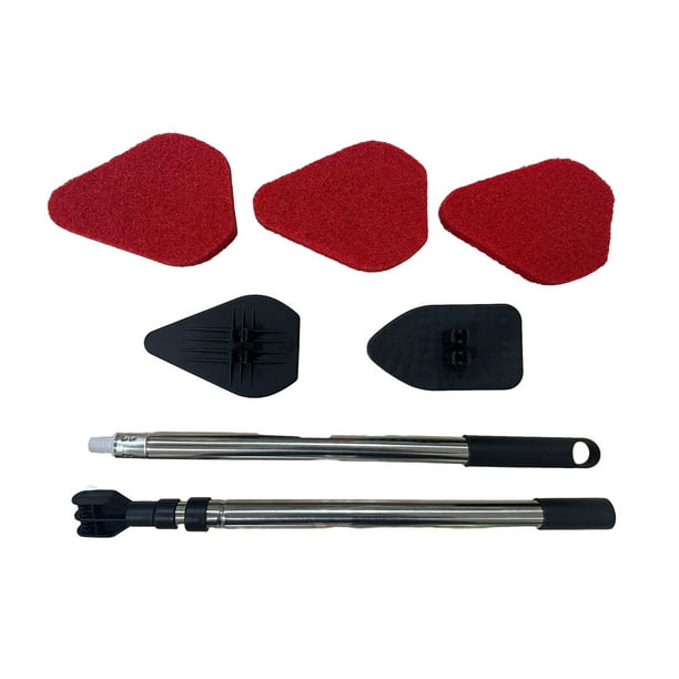 Yhmxh Utensilios de cocina Escobas de interior de pie con almacenamiento, con succión magnética, juego de escobas y recogedor con dientes raspadores y raspador, ideal para limpieza en el hogar.
