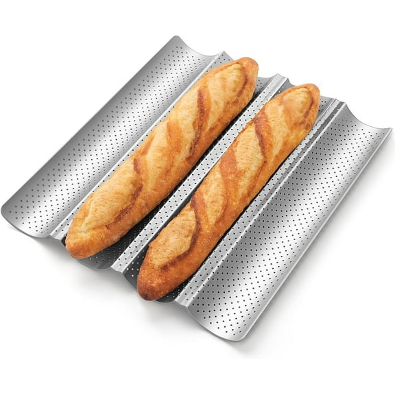 Baguette Bread Pan French Bread Baking Pan 4 Loaves Baguette Baking Tray for Sourdough