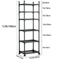 thumbnail image 3 of SUSUZI 6 Tier Storage Rack Rolling Metal Garage Shelving, Storage Shelves Unit 16''L x 13''W x 66''H, Black, 3 of 8