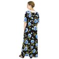 thumbnail image 4 of Sakkas Maha Soft Womens Short Sleeve Nightgown Sleep Dress Breathable No Bunch Up - Black-multi - XL, 4 of 5