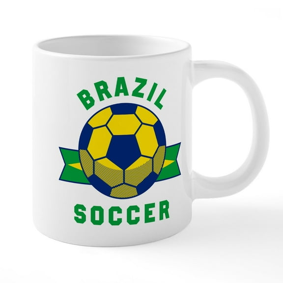 CafePress - Brazil Soccer Mugs - 20 Oz White Ceramic Mega Mug