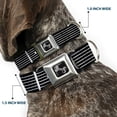thumbnail image 2 of Buckle-Down Pet Collar, Dog Collar Metal Seatbelt Buckle, Guitar Neck Black White, 9.5 to 13 Inches 1.0 Inch Wide, 2 of 8