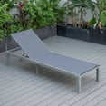 thumbnail image 6 of LeisureMod Marlin Modern Grey Aluminum Outdoor Patio Chaise Lounge Chair with Square Fire Pit Side Table Perfect for Patio, Lawn, and Garden, 6 of 21