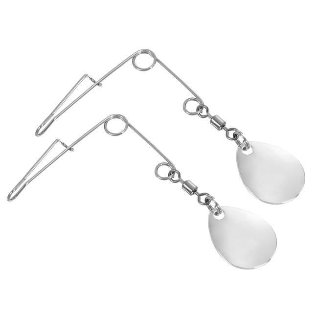 Unique Bargains 30Pcs Fishing Spinnerbait Wire with Blade, Medium-sized Water-drop, Silver Tone