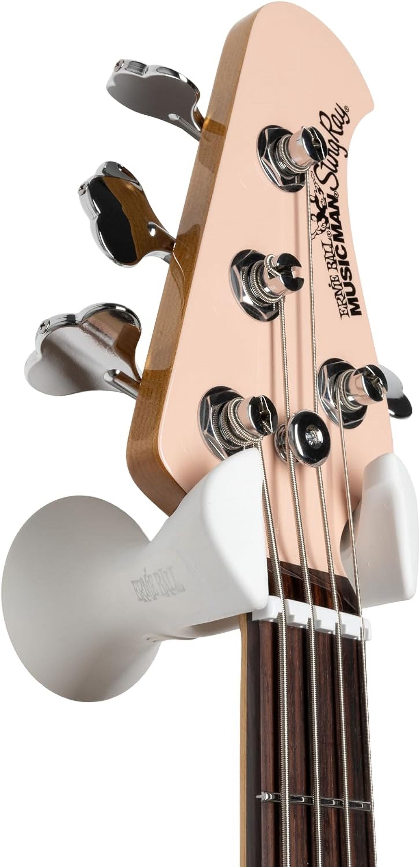 Ernie Ball 9620 White 6/7-String Guitar/Bass Wall Mount Hanger for Electric or Acoustic Instruments