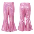 thumbnail image 1 of Alvivi Kids Girls Shiny Metallic Ruffle Hem Flared Pants Jazz Modern Dance Trousers, 1 of 7