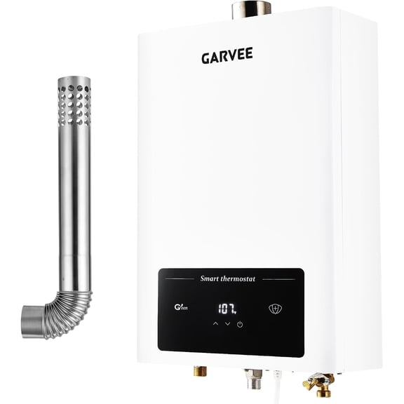 16L Natural Gas Tankless Water Heater Constant Temperature Instant Hot Water Heater Digital Display Whole House Use Indoor Installation with Complete Accessories