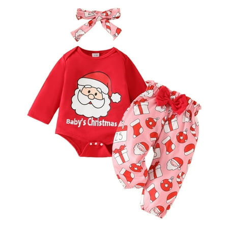 

Girls Long Sleeve Christmas Letter Romper Bodysuit Cartoon Prints Pants Outfits Baby 5 6 Month Birthday Outfit Girl Girls 6months Outfits Baby Fit New Baby Clothes 23 Piece Set Fir Girl Baby 1z