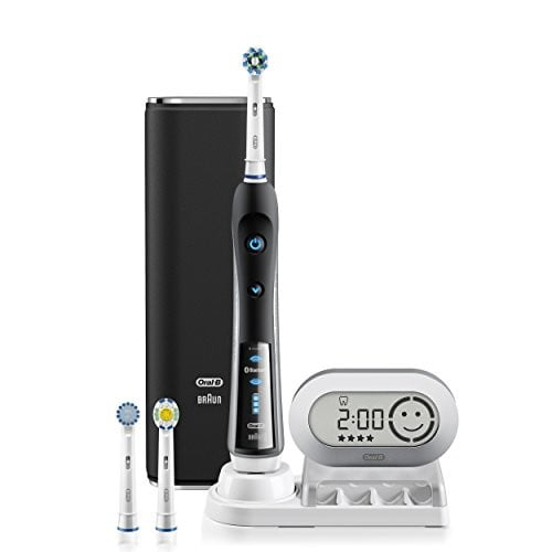 Electric Toothbrush, Oral-B Pro 7000 SmartSeries Black Electronic Power Rechargeable Toothbrush with Bluetooth Connectivity Powered by Braun