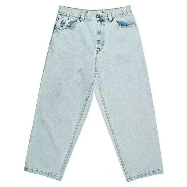 Pantalones vaqueros holgados para hombre y mujer, Pantalón ancho de cintura alta con bordado gráfico de dibujos animados, estilo Hip Hop, Y2K