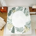 thumbnail image 5 of Manfei Teens Tropical Tree Leaves 4 Pieces Queen Sheet Sets,Green White Ultra Soft Flat Sheet,Botanical Plants Queen Fitted Sheet,Lightweight Room Decor, 5 of 7