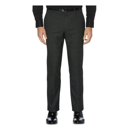Perry Ellis Portfolio Mens Window Pane Tech Pocket Dress Pants