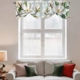 thumbnail image 3 of Tie Up Valances for Windows, Country Flowers Adjustable Valance Curtains Window Treatment for Living Room/Bedroom, Spring Botanical Magnolia Branches Rod Pocket Kitchen Curtains & Drapes 60x18 Inch, 3 of 9