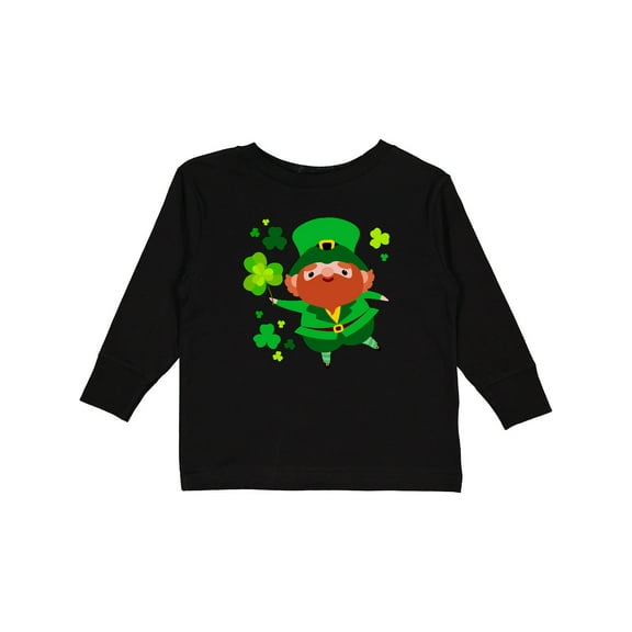 Inktastic Cute Leprechaun for St. Patrick's Day Boys or Girls Long Sleeve Toddler T-Shirt
