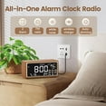 thumbnail image 5 of Retro Vintage Alarm Clock Radio with Wireless Charging, Dual Alarms, Large LED Display, 5 of 6