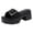 Black, variant on Womens Chunky Platform Sandals Buckle Studded Open Toe Heeled Dressy Shoes Slip On Slides Mules for Party Wedding