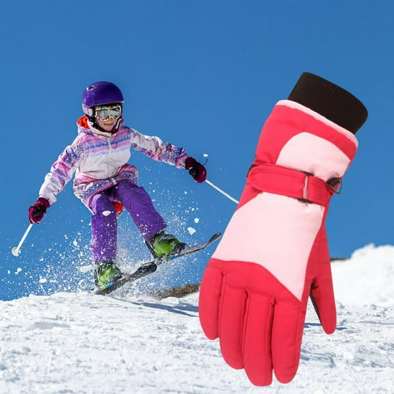 Kayannuo Christmas Toddler Girls Boys Snow Kids Gloves Ski Winter Gloves Waterproof Windproof Warm Gloves