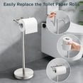 thumbnail image 4 of TVOFEK Freestanding Toilet Paper Holder Stand, Toilet Roll Holder Stainless Steel, Post Pivoting Design & Stable Weighted Base, Brushed Nickel, 4 of 12